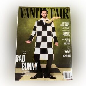Vanity Fair Magazine Bad Bunny Cover Checkered Coat October 2023 LIKE NEW